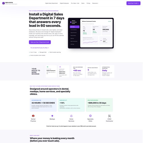 Landing page for a Digital Sales Department