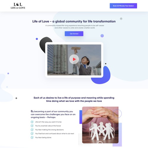 Love of Life Homepage redesign 