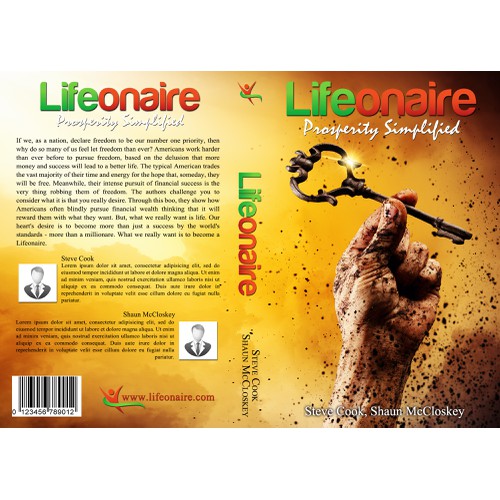 Create a book cover for Lifeonaire:  Prosperity Simplified About living life to the fullest, abundantly with joy and fre