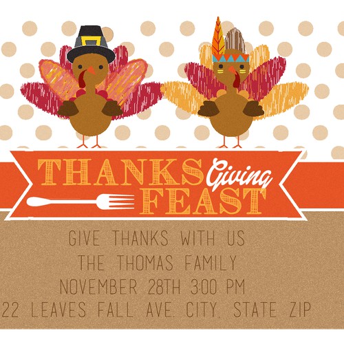 Online Thanksgiving Dinner Invitation 