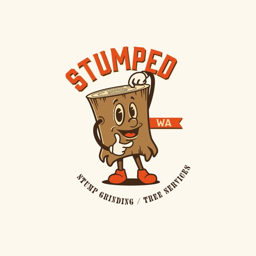 Mascot logo for stump(tree) removal company