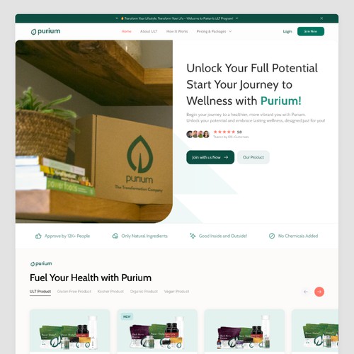Landing Page for Healthy Food