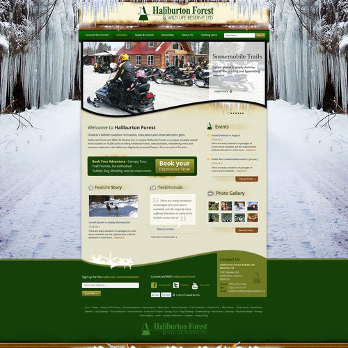 Eye Catching Website for Outdoor Lover's Paradise: Haliburton Forest in Ontario/Canada