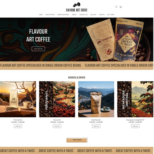 Flavour Art Coffee website