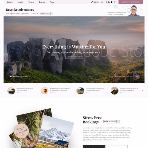 Web design for adventure tour company!