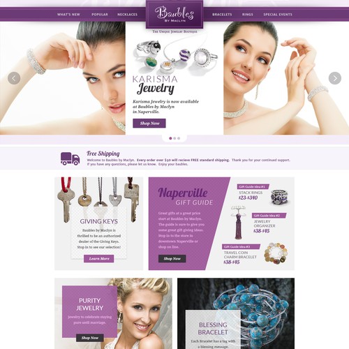 eCommerce website design for a jewelry store