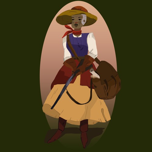 Illustration of first postal worker