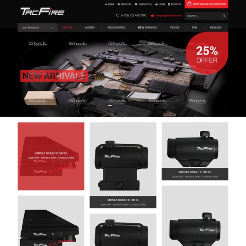 Modern & Stylish HOMEPAGE Design for Gun Accessories Manufacturer