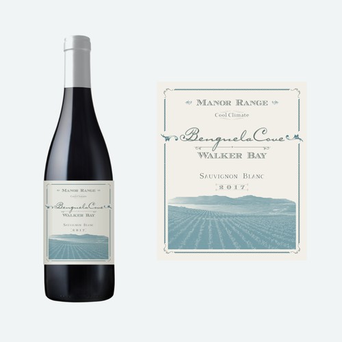 Elegant label for Benguela Cove wine bottle