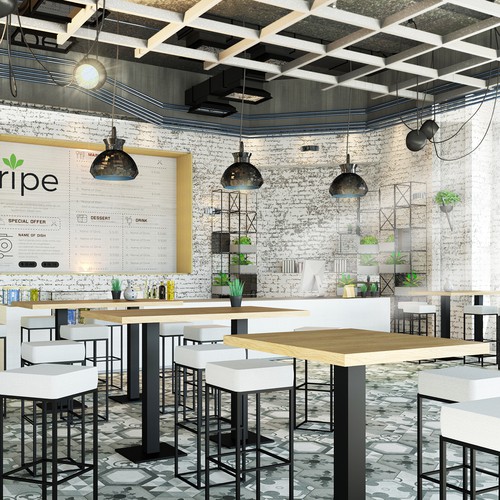 Minimalistic Cafe Interior Design