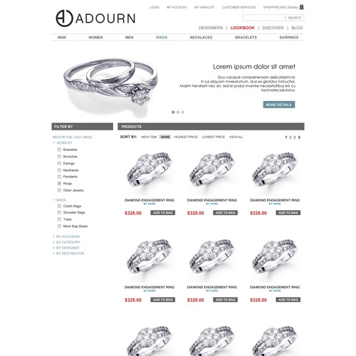 website design for Adourn