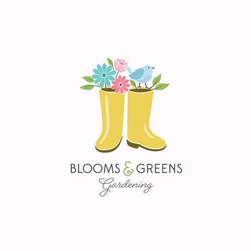 Feminine logo for a small gardening company