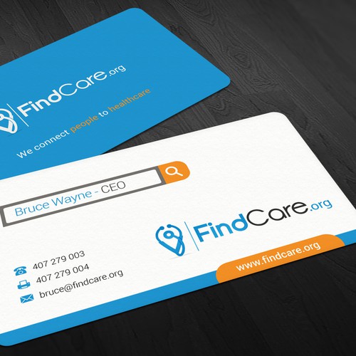 Business cards for a nonprofit that connects people with HEALTHCARE services! 