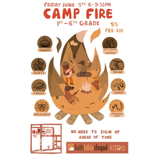 Poster For a Kids Campfire Event