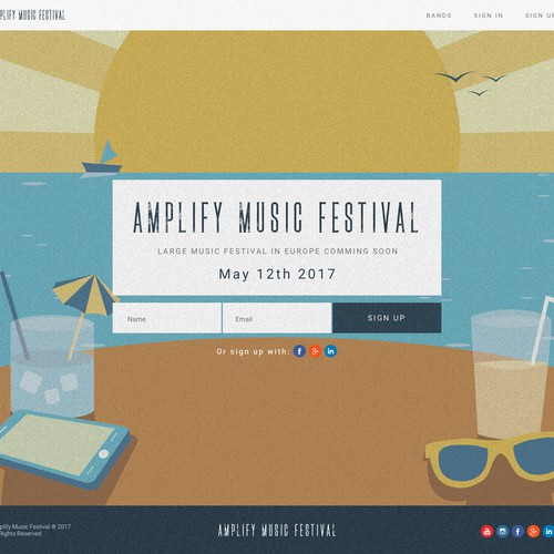 Musical festival landing page