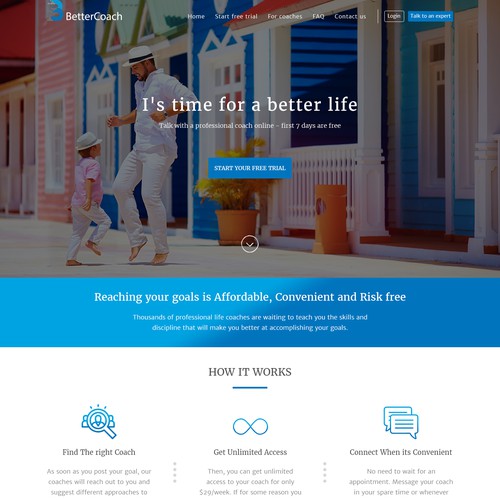 Redesign the main page of bettercoach.co