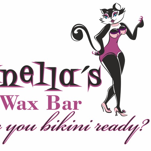 Create a fun, sexy, sassy, silly kitty silhouette for Zanella's Wax Bar.