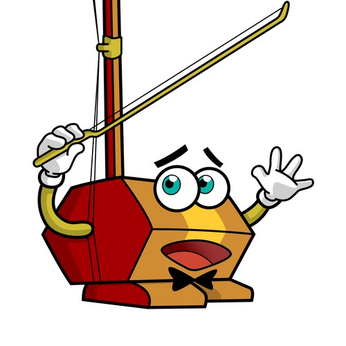 Cartoon character design - musical instrument 