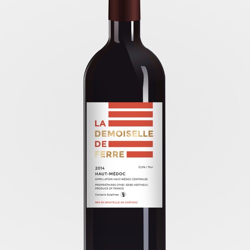 Modern Wine Label for French Red Wine