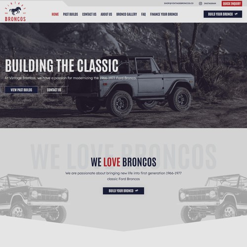 WordPress Website Design for Vintage Frod Bronco Cars