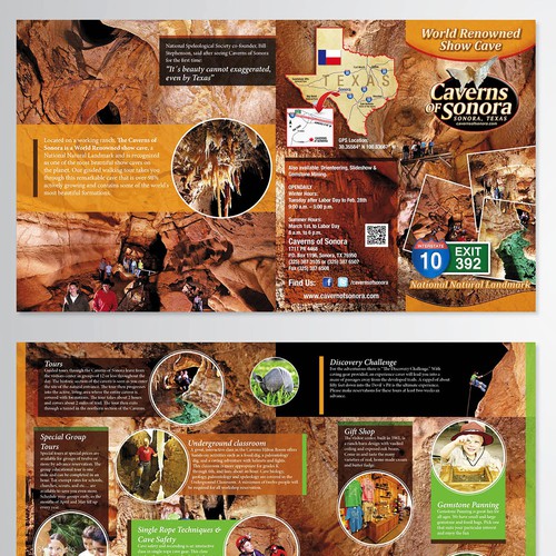 Brochure design for Caverns of Sonora