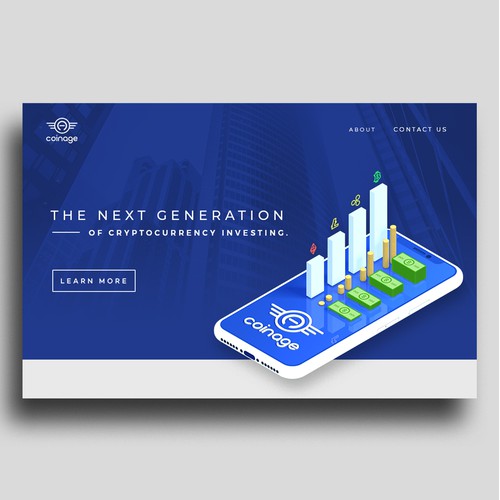 Modern header concept for Cryptocurrency Investment application