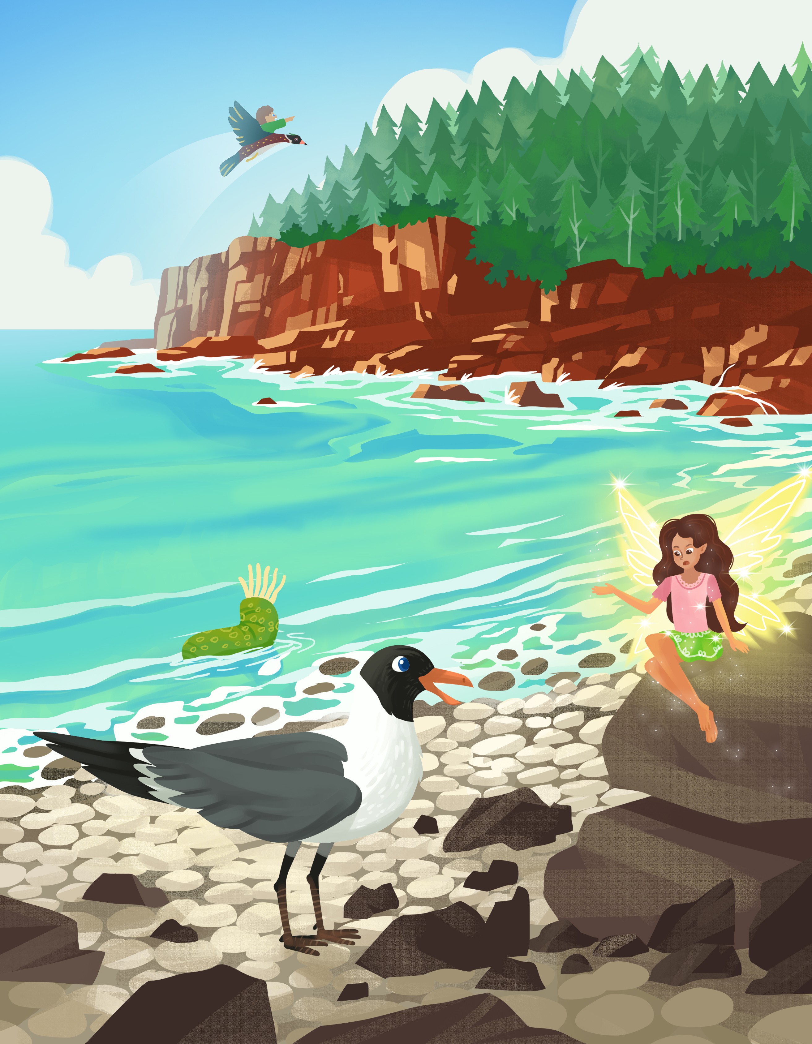 Extended book cover for Acadia Fairies