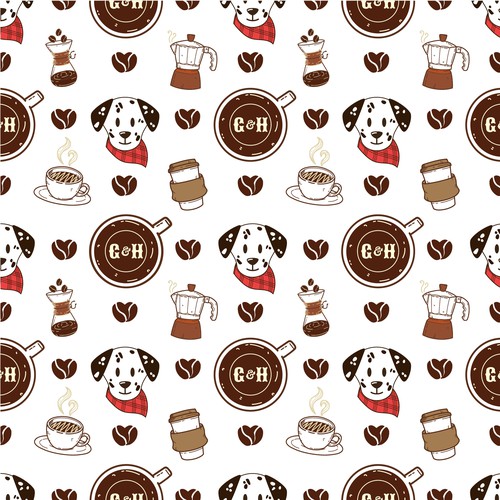 coffee and dog Pattern