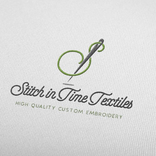 hipster logo for fashion company starting off with custom embroidery.