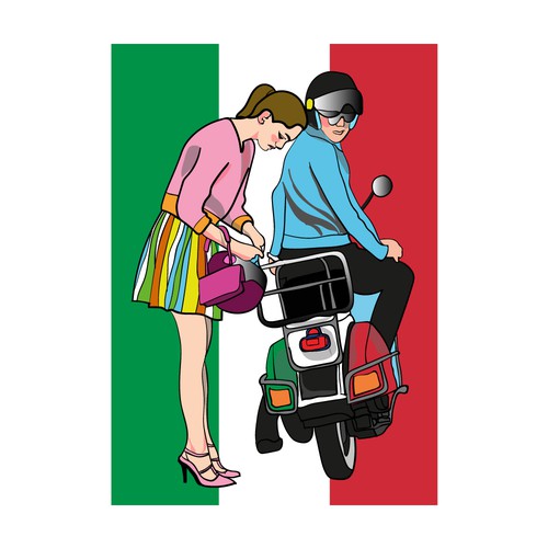 couple and motorcycle
