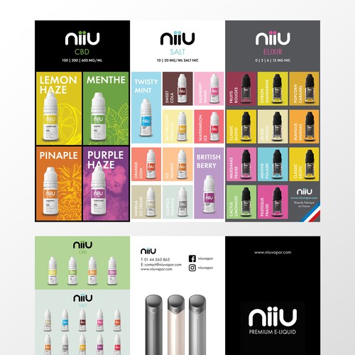 Menu Trifold Flyer for E-cigarette