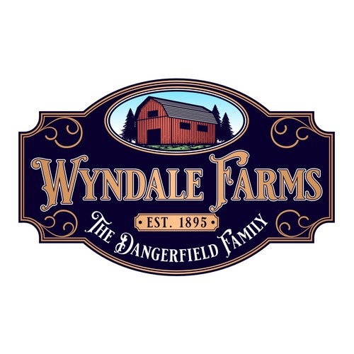 Vintage Rustic Emblem Logo for Wyndale Farms