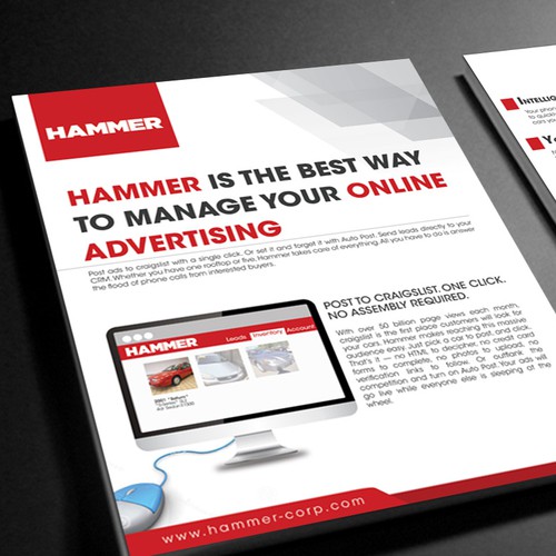 sales/marketing promotional flyer for Hammer