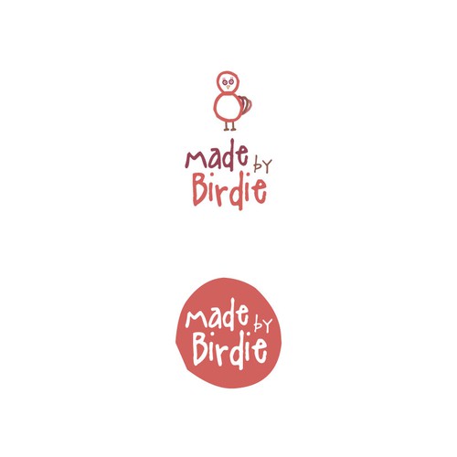Design a logo for a fun and colourful handmade product brand called Made By Birdie