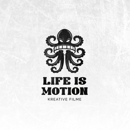 Creative logo for Life is Motion film production company.