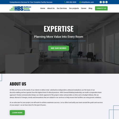 Wordpress Theme Design - Healthcare Building Solutions