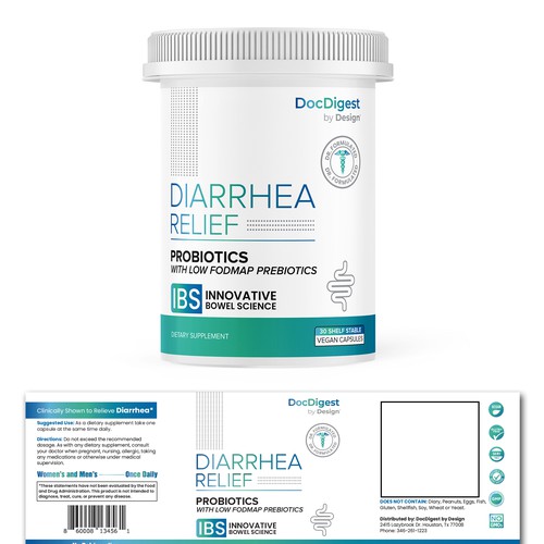 Diarrhea Bottle label design 