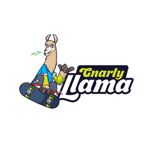 Gnarly Llama Mascot Logo