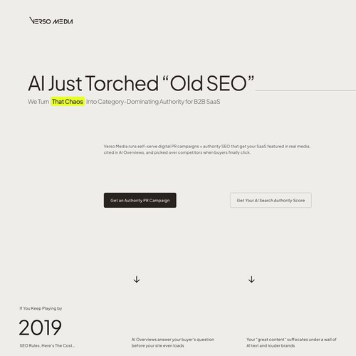 Verso Media: Editorial Web Design for AI SaaS