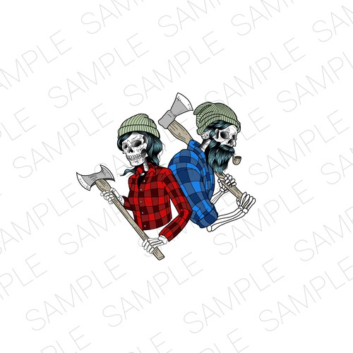 Lumberjack couple illustration