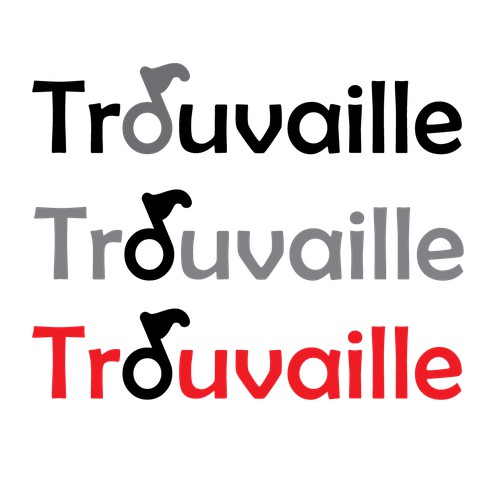 Promotional logo for acoustic duo musicians, Trouvaille!