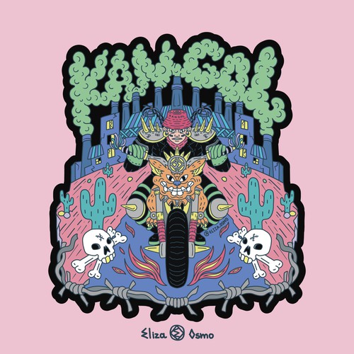 Sticker design collaboration with Official Kangol store in Moscow