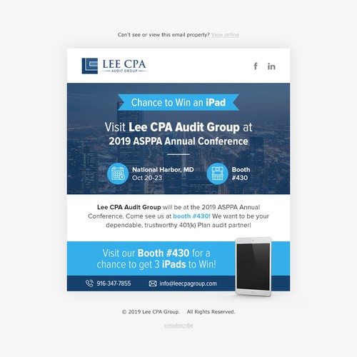 Lee CPA Email design