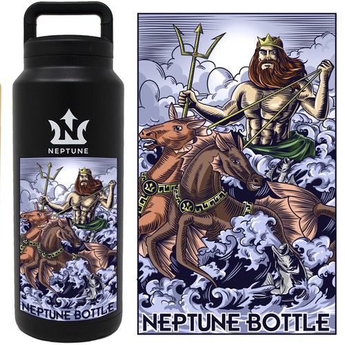Neptune bottle sticker
