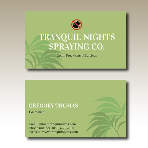 Simple, classic business card entry for a contest for a rapidly growing company in Hawaii