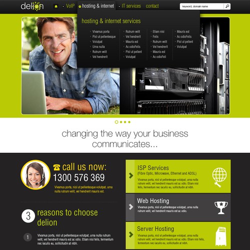 Create the next website design for Delion