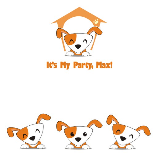 Create a playful fun illustration for Max the dog