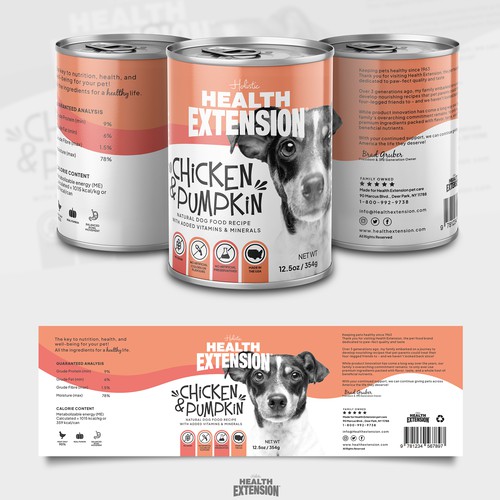 Design a Dog food can label  