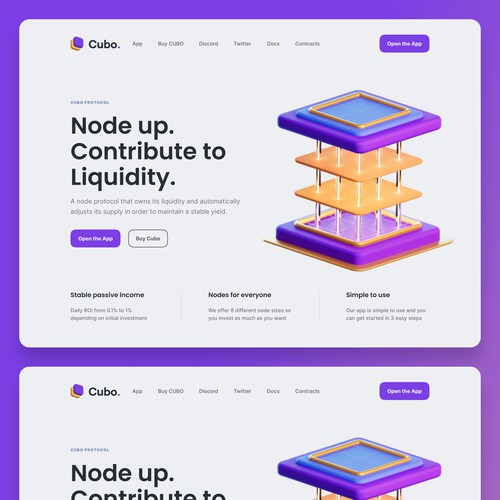 Landing Page Design for Cubo