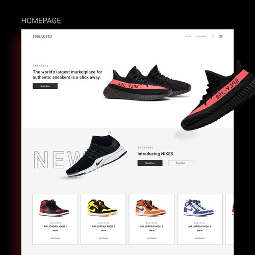 Sneakers Online Store - Minimalist Design